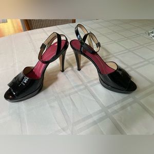 Kate Spade high heel black patent leather sandal size US7